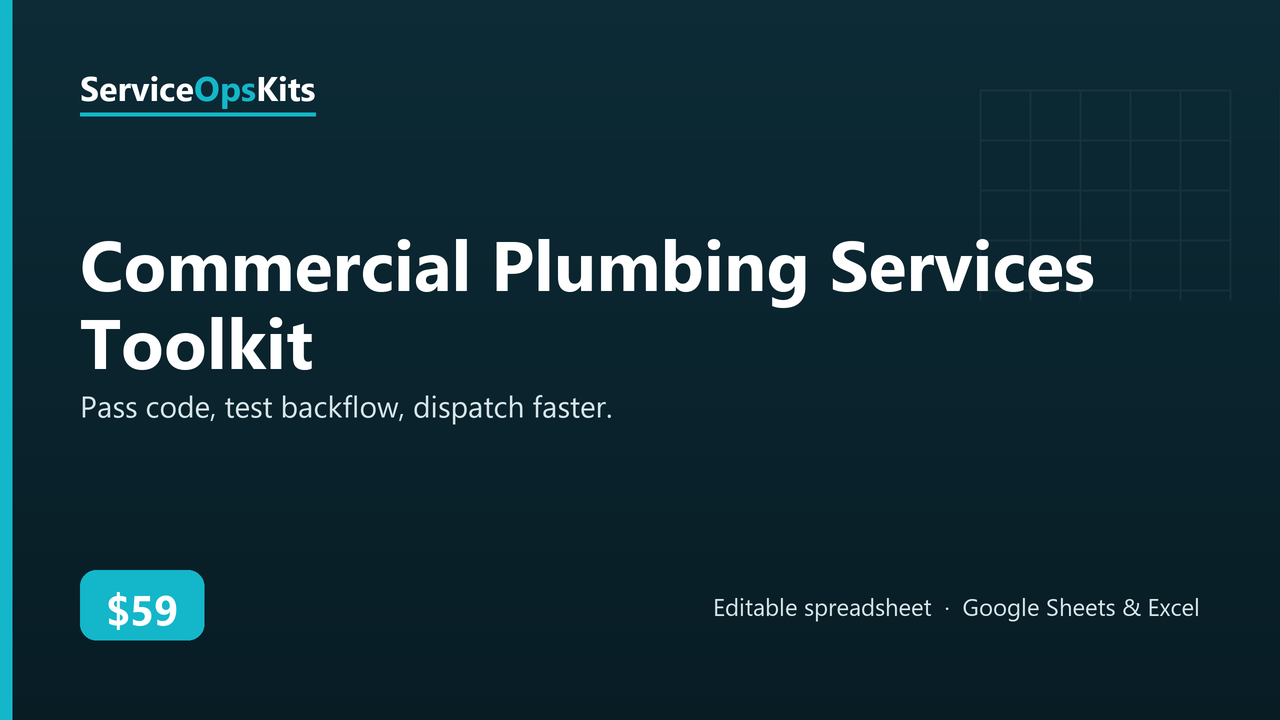 Commercial Plumbing Services Toolkit spreadsheet template